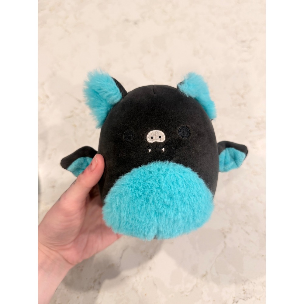 Squishmallows Aldous the Fruit Bat 5 Inch Black Teal Blue Fuzzy Belly Plush Toy